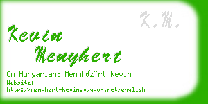 kevin menyhert business card